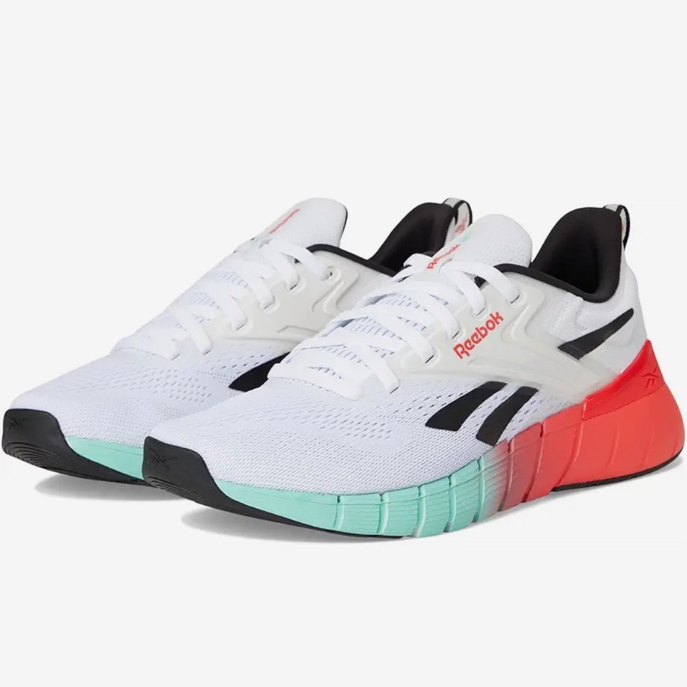 Reebok Nano Gym Training Shoes – Men 9.5 – White/Black/Red/Mint– Great Tread